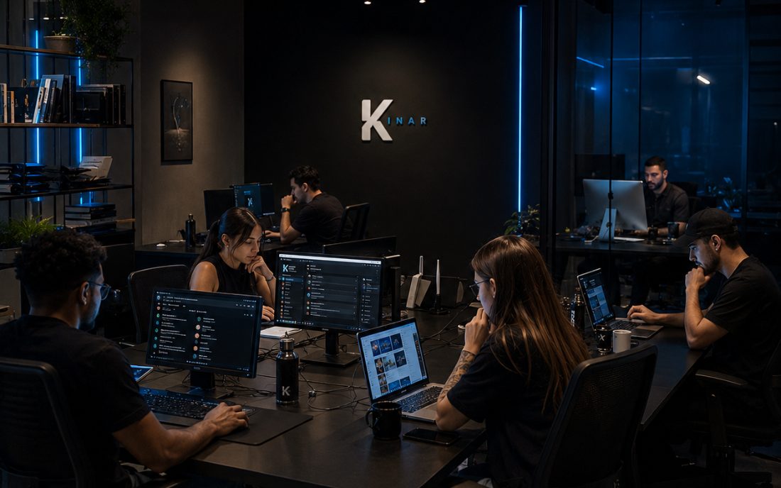 Equipe da Kinar em rotina de leitura de números